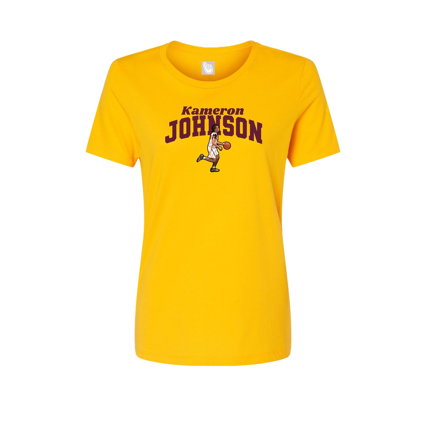 Fitted Women's Tee — Signature Arch in Gold