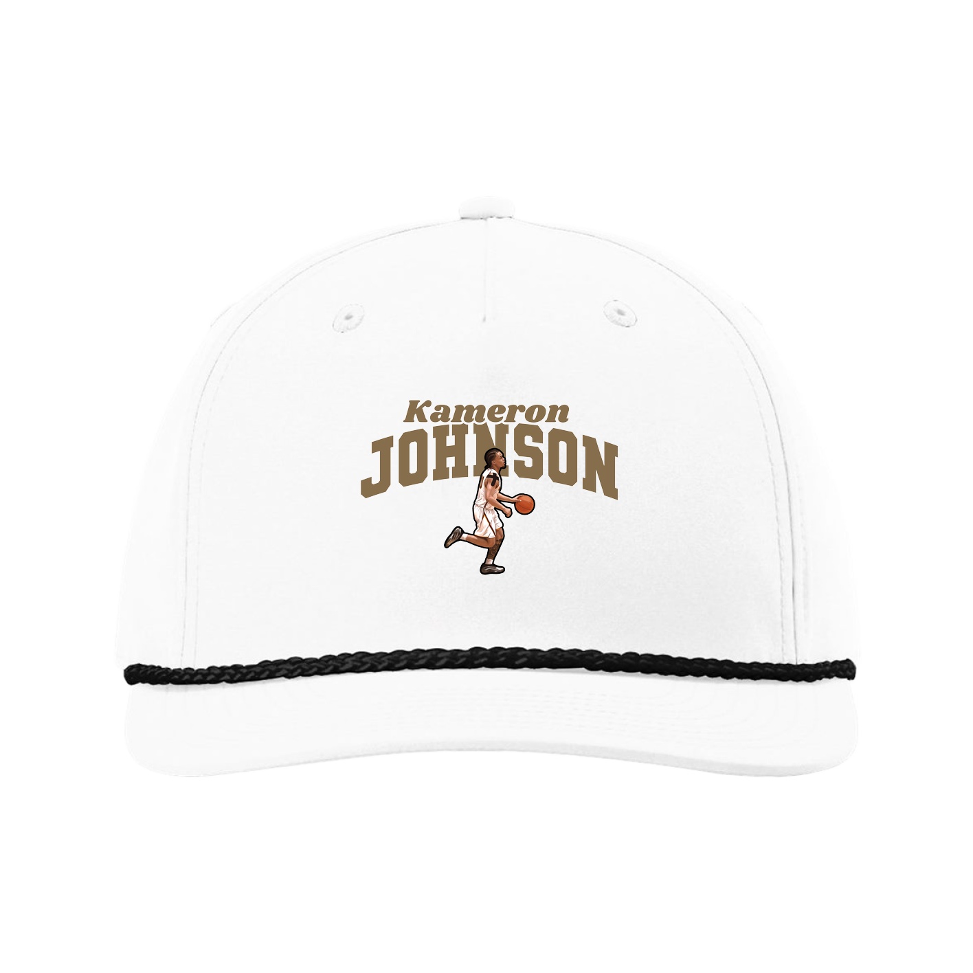 Five-Panel Classic Rope Cap — Signature Arch in White