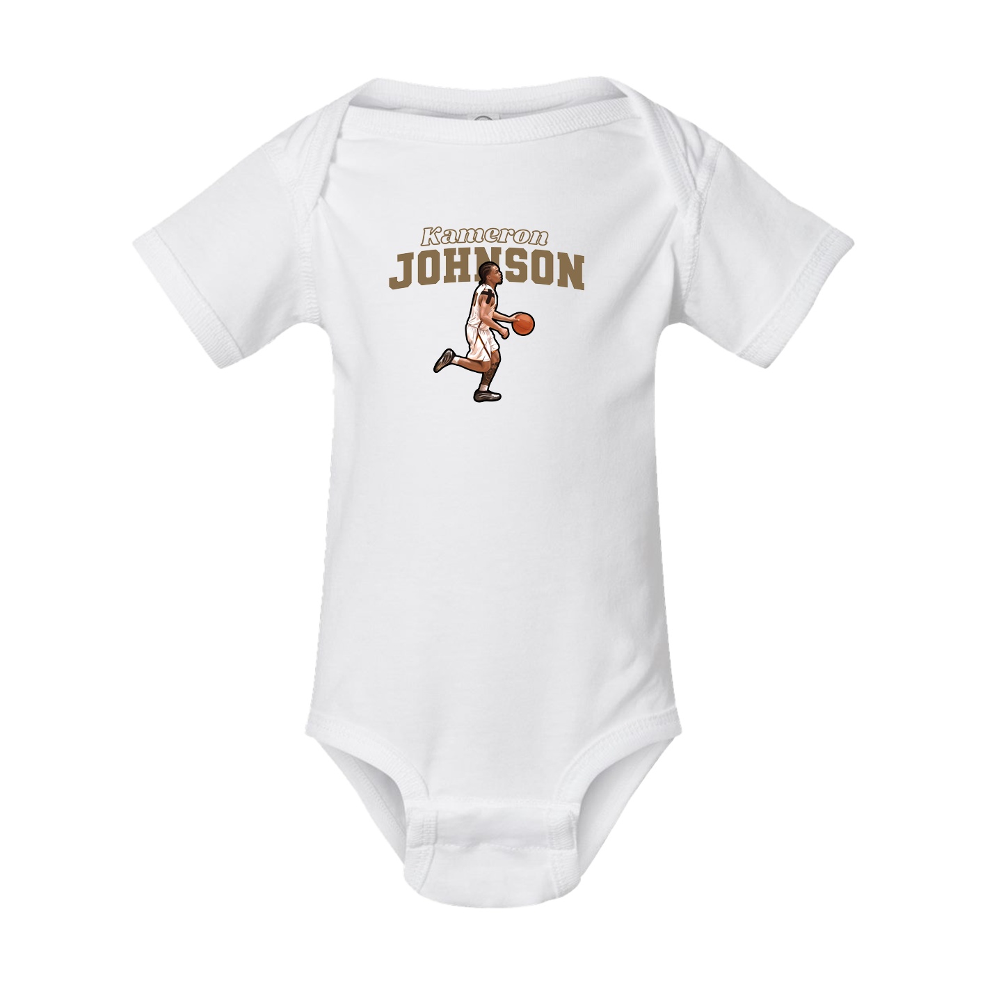 Baby Onesie — Name Arch in White