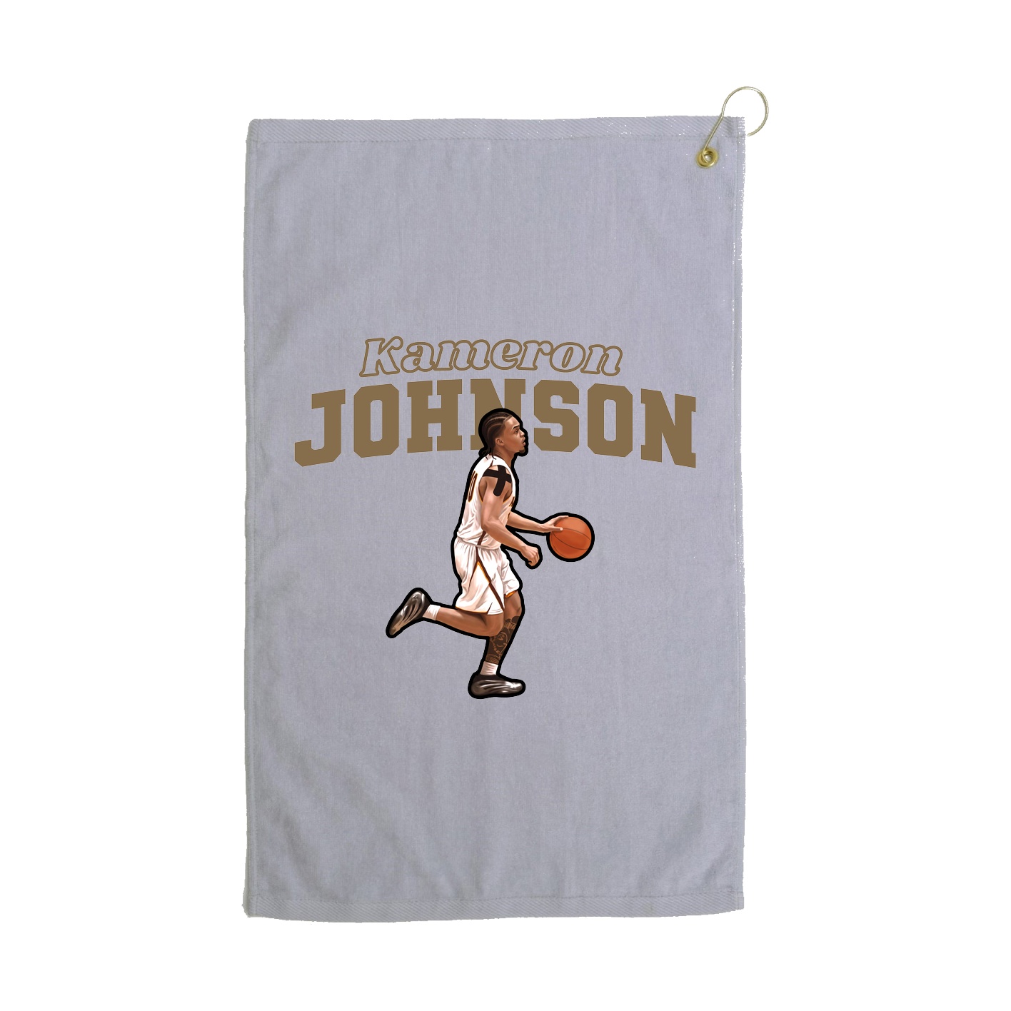 Golf Towel — Name Arch in Grey