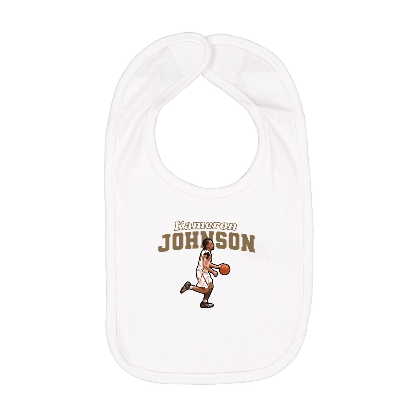 Infant Bib — Name Arch in White