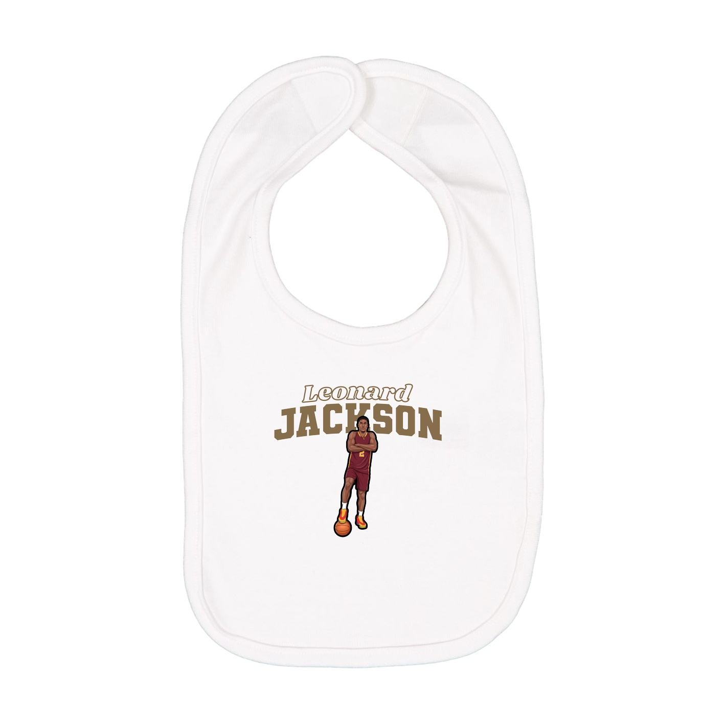 Infant Bib — Name Arch in White