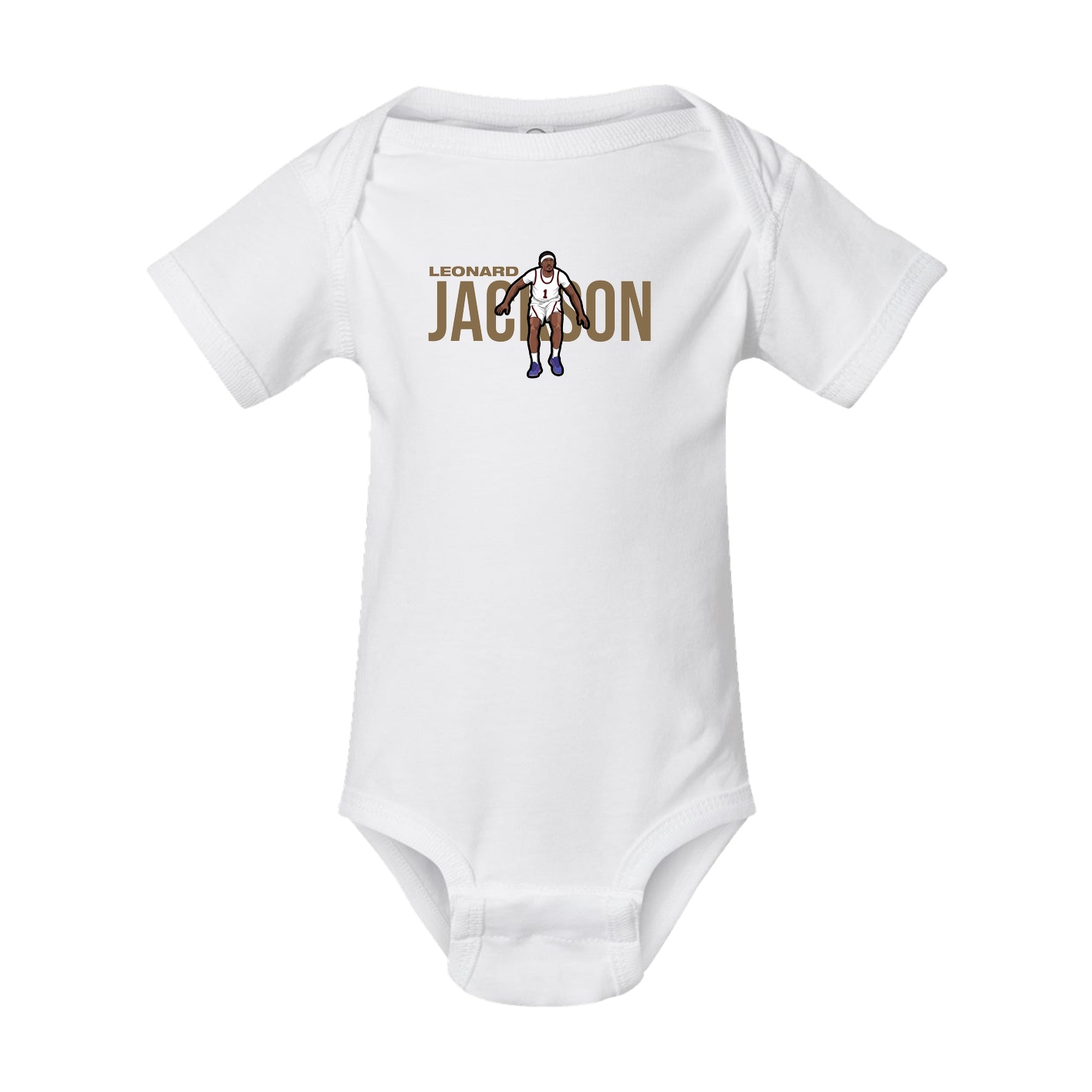 Baby Onesie — Player Name in White
