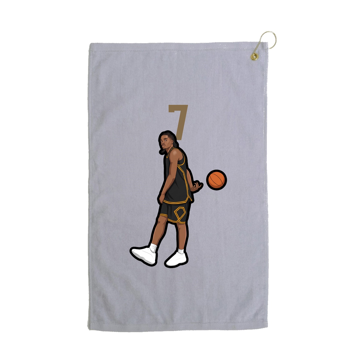 Golf Towel — Number Top in Grey