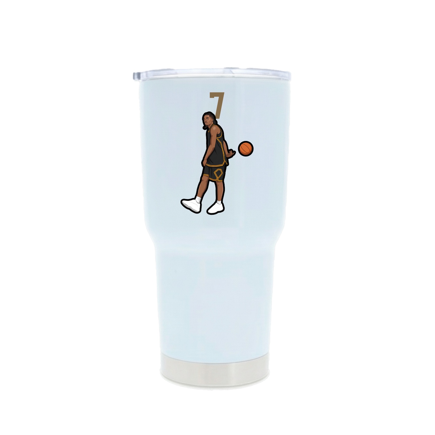 30oz Stainless Steel Tumbler — Number Top in White