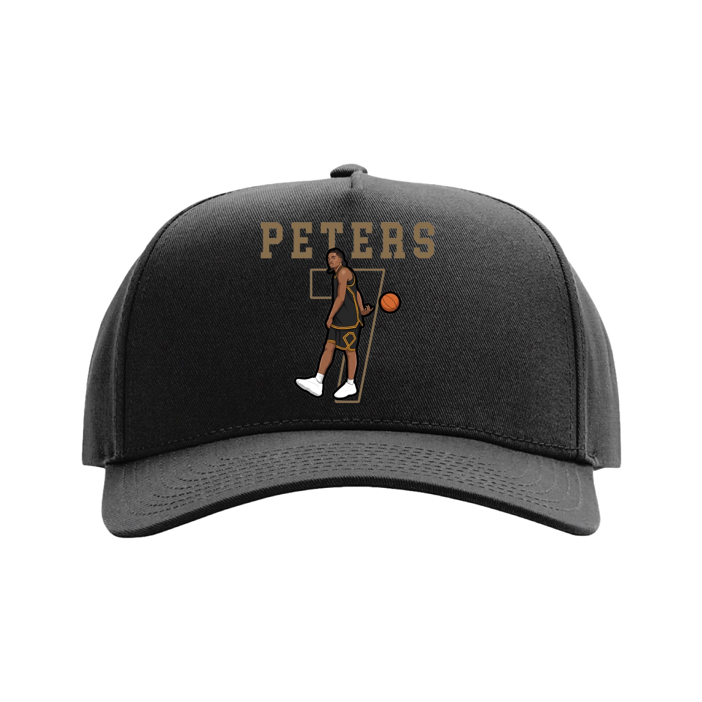Full Fabric Five-Panel Champ Cap — Shirsey in Black