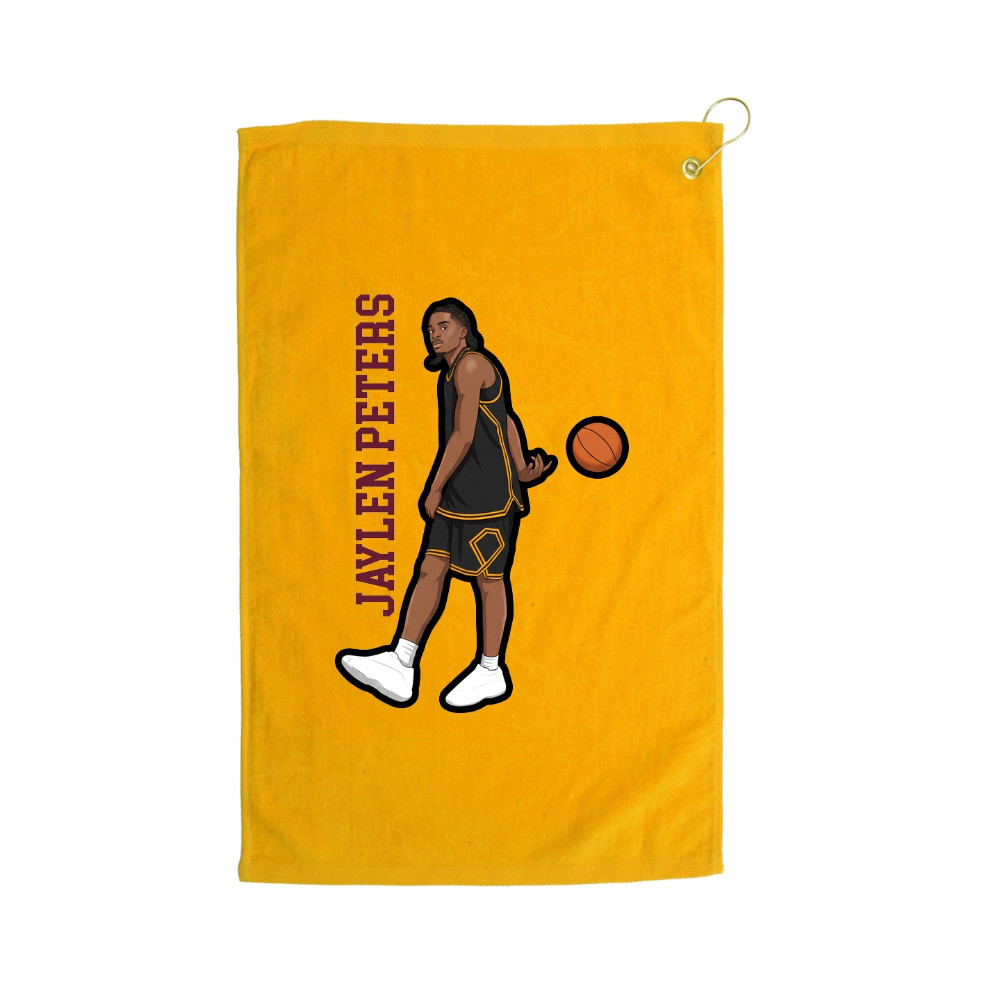 Golf Towel — Name Vertical in Gold