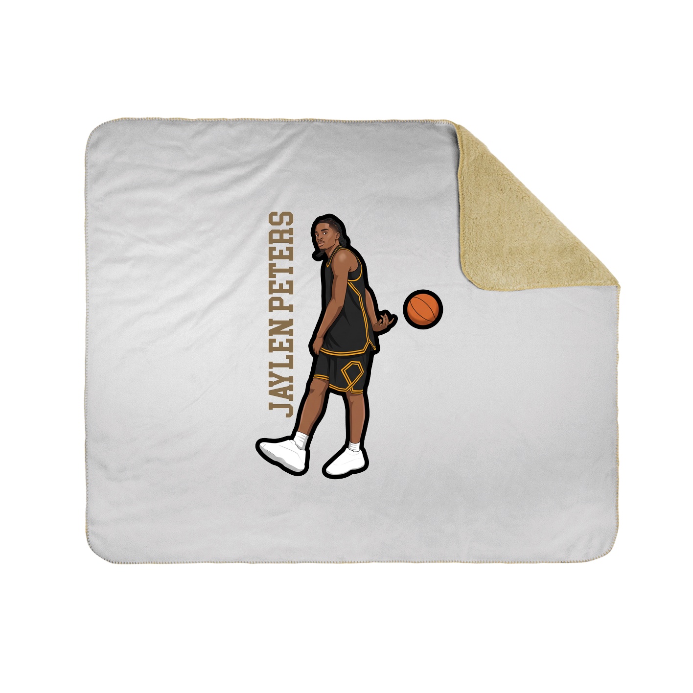 Throw Blanket — Name Vertical in White