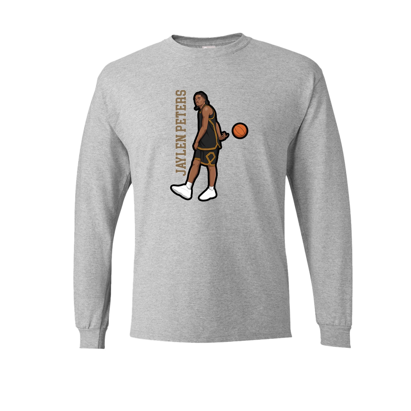 Long Sleeve Tee — Name Vertical in Grey