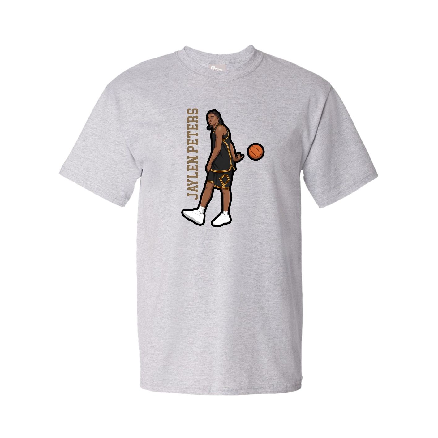 Youth Tee — Name Vertical in Grey
