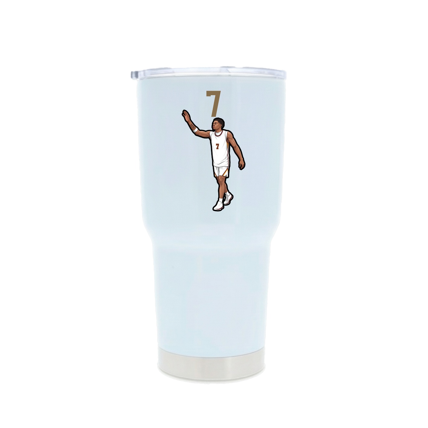 30oz Stainless Steel Tumbler — Number Top in White