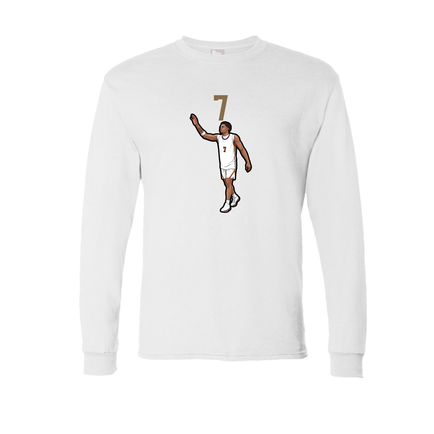 Long Sleeve Tee — Number Top in White