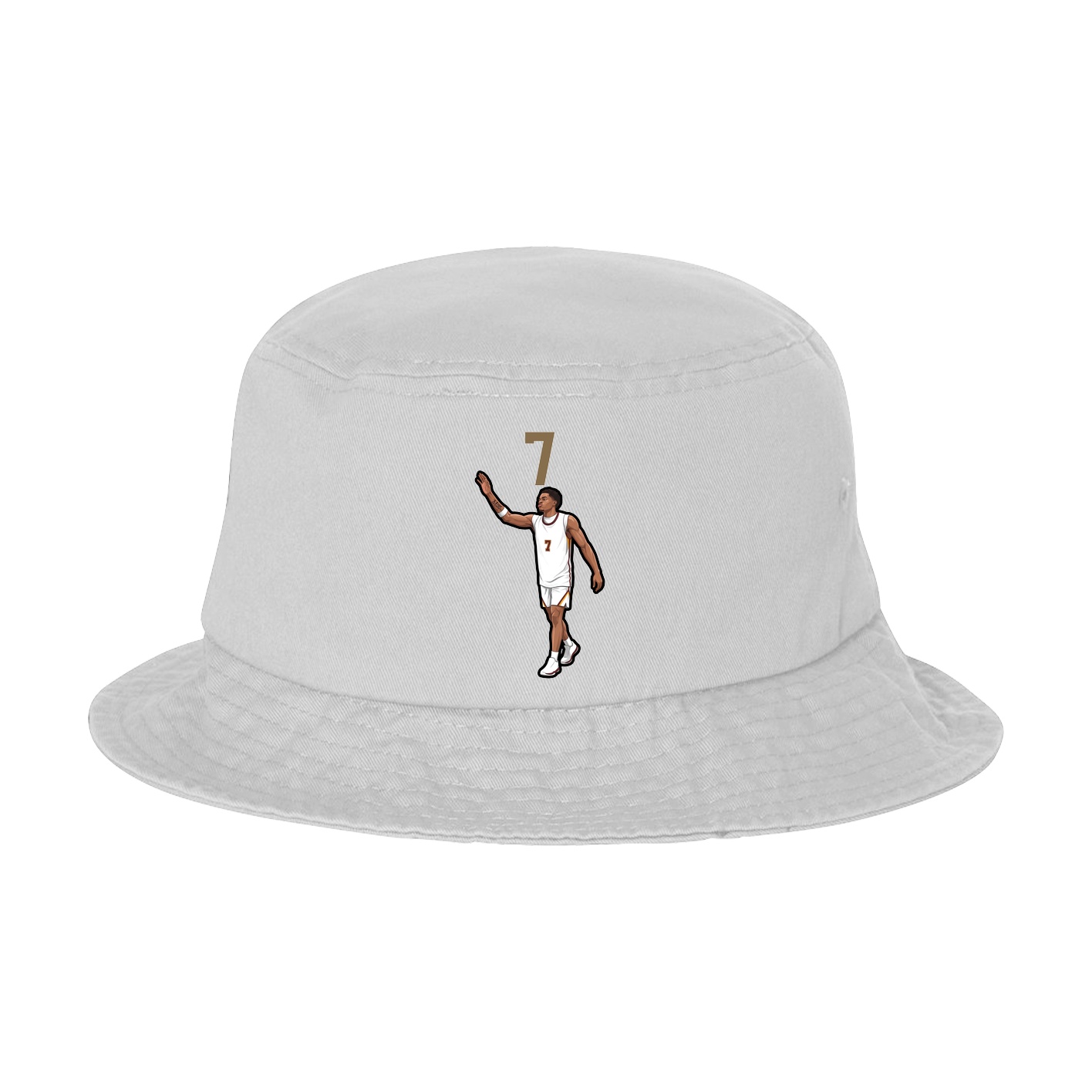Bucket Cap — Number Top in White