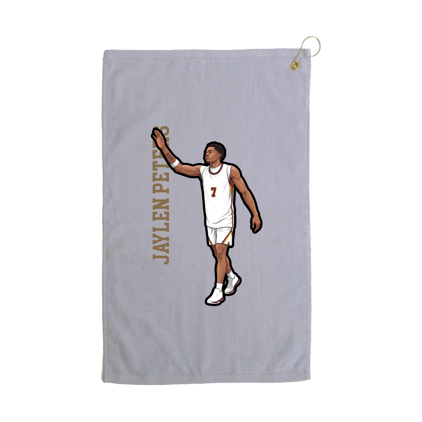 Golf Towel — Name Vertical in Grey