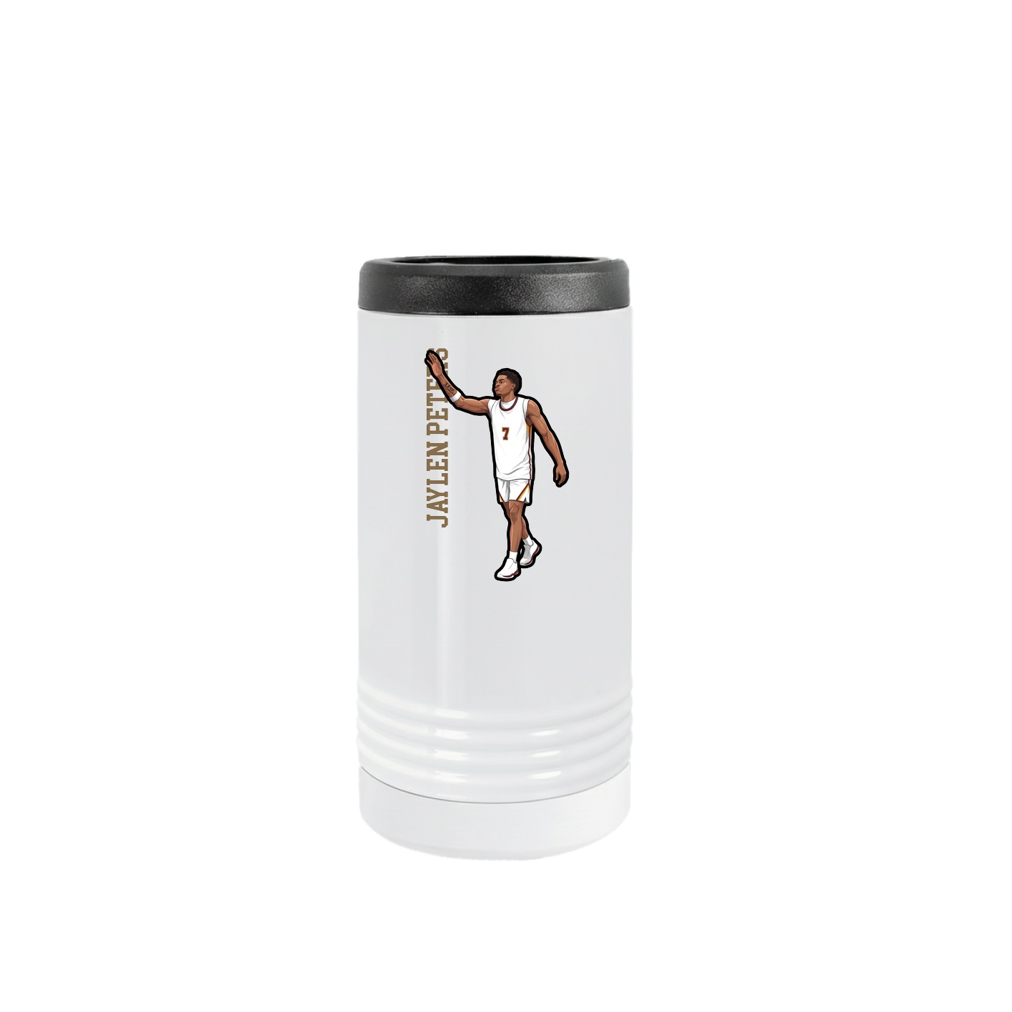Slim Beverage Holder — Name Vertical in White