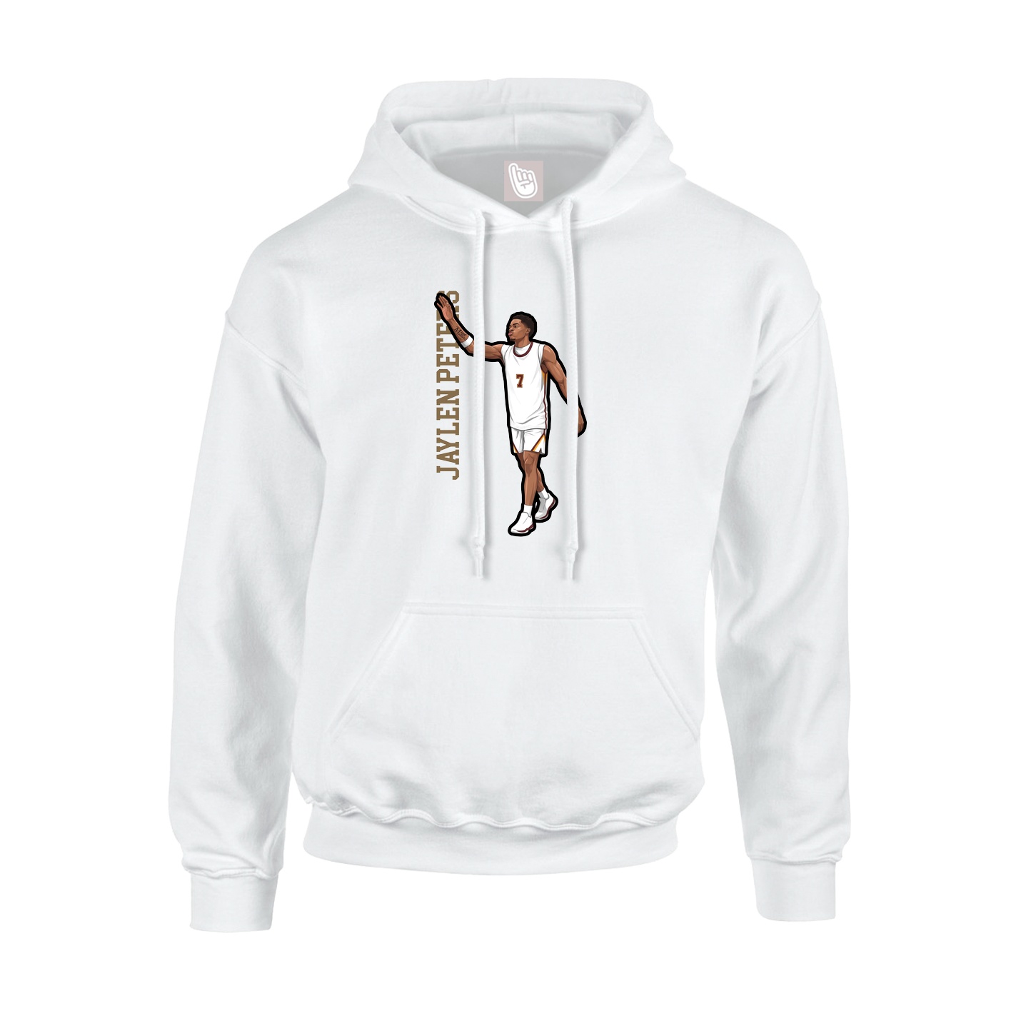 Youth Hoodie — Name Vertical in White