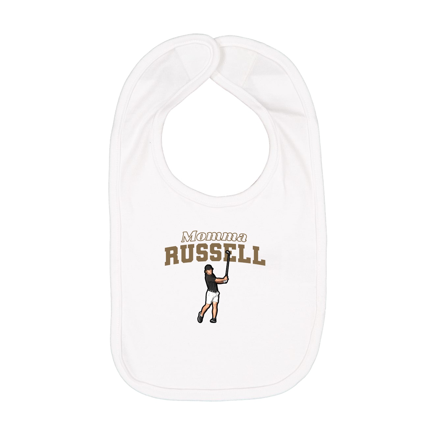 Infant Bib — Mothers Day Block in White