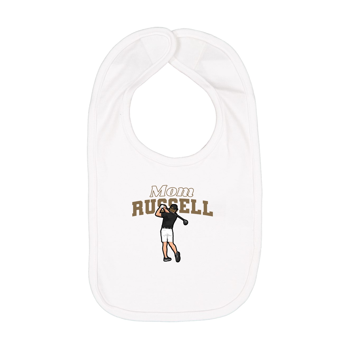 Infant Bib — Mothers Day Block in White
