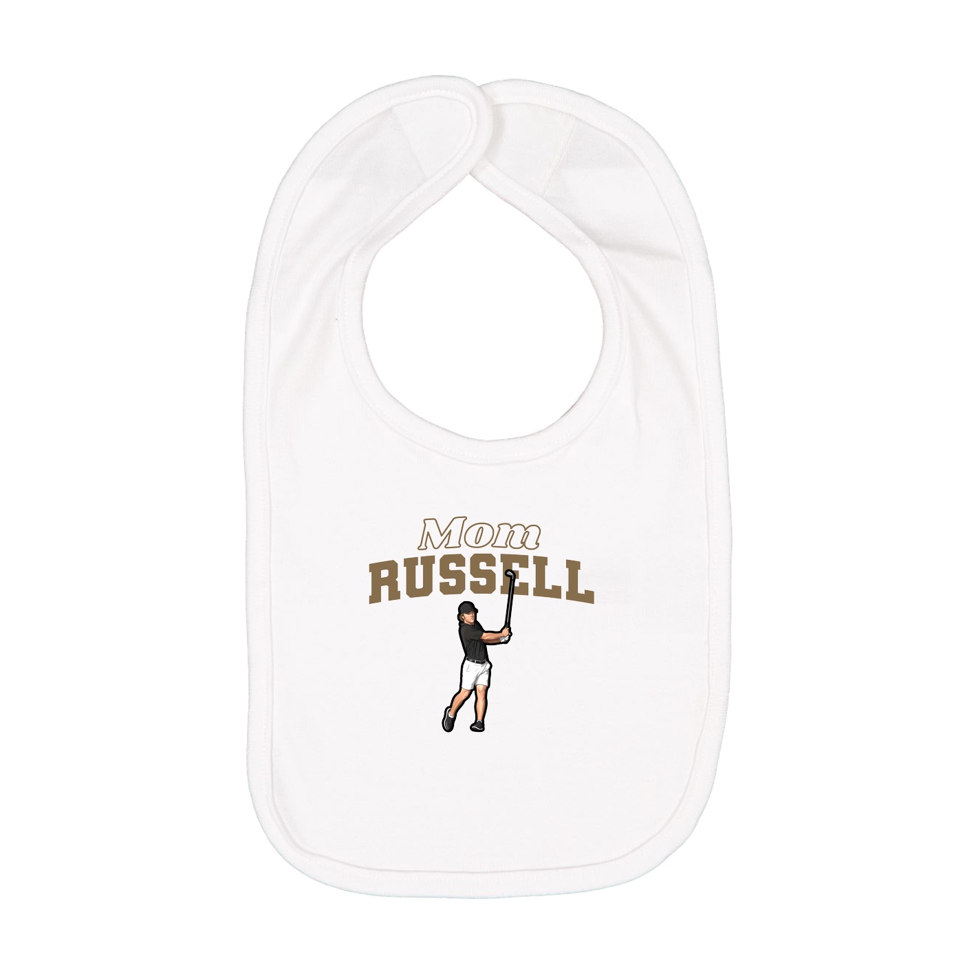 Infant Bib — Mothers Day Block in White