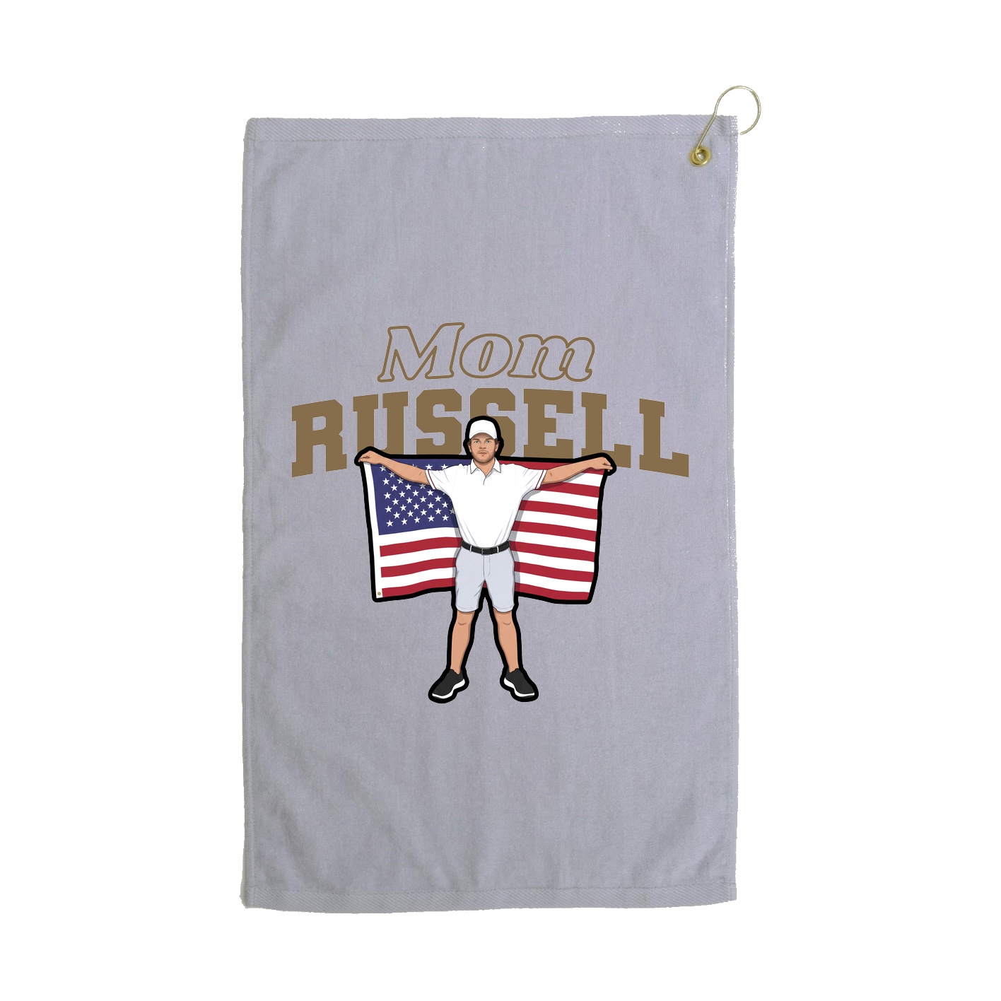 Golf Towel — Mothers Day Block in Grey