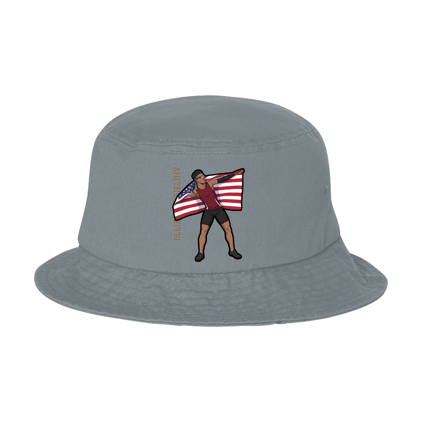 Bucket Cap — Name Vertical in Grey