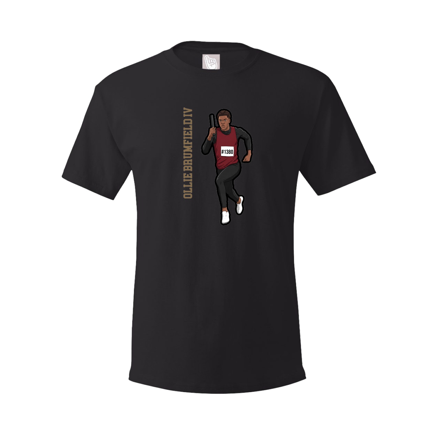Youth Tee — Name Vertical in Black