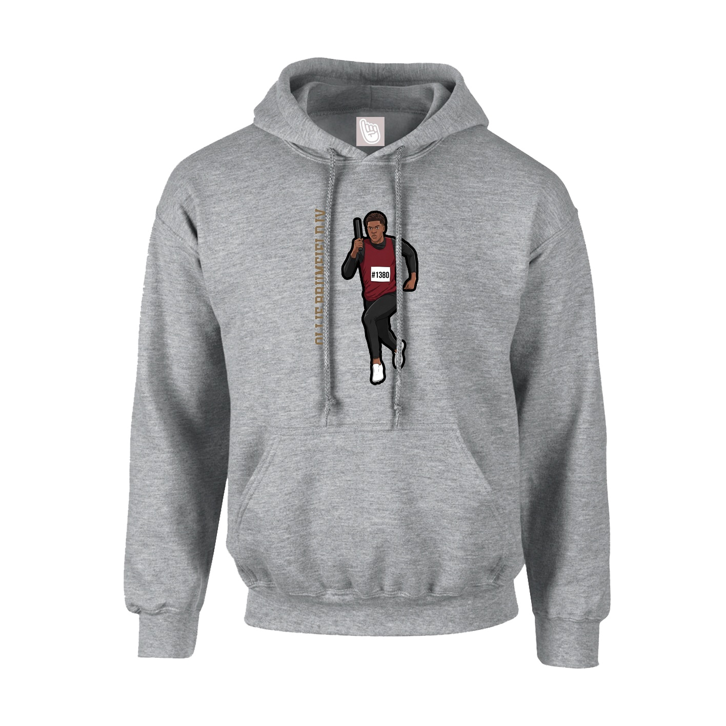Hoodie — Name Vertical in Grey
