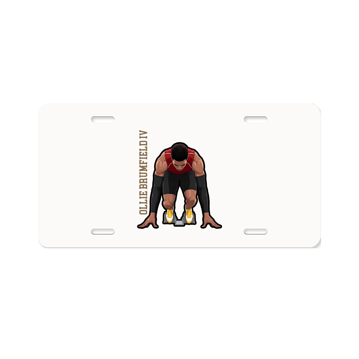 License Plate — Name Vertical in Classic