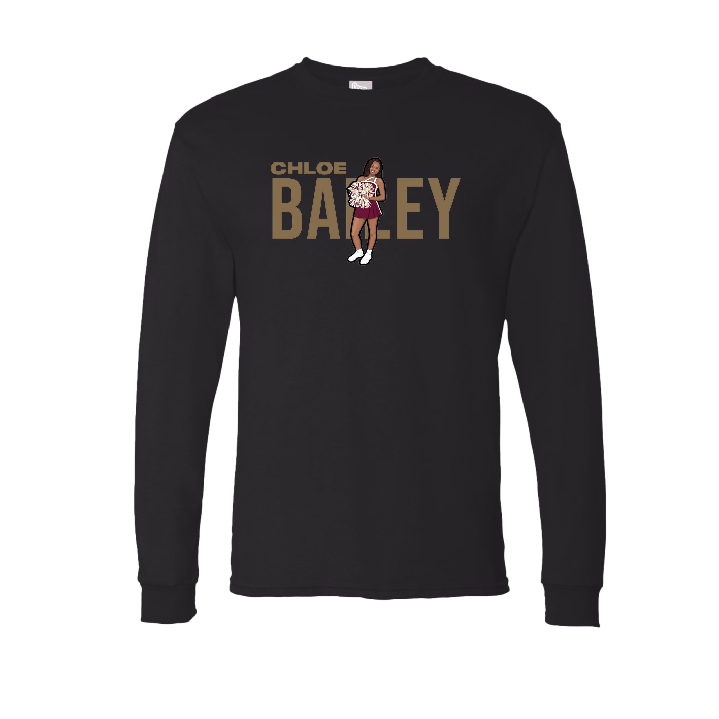 Long Sleeve Tee — Player Name in Black