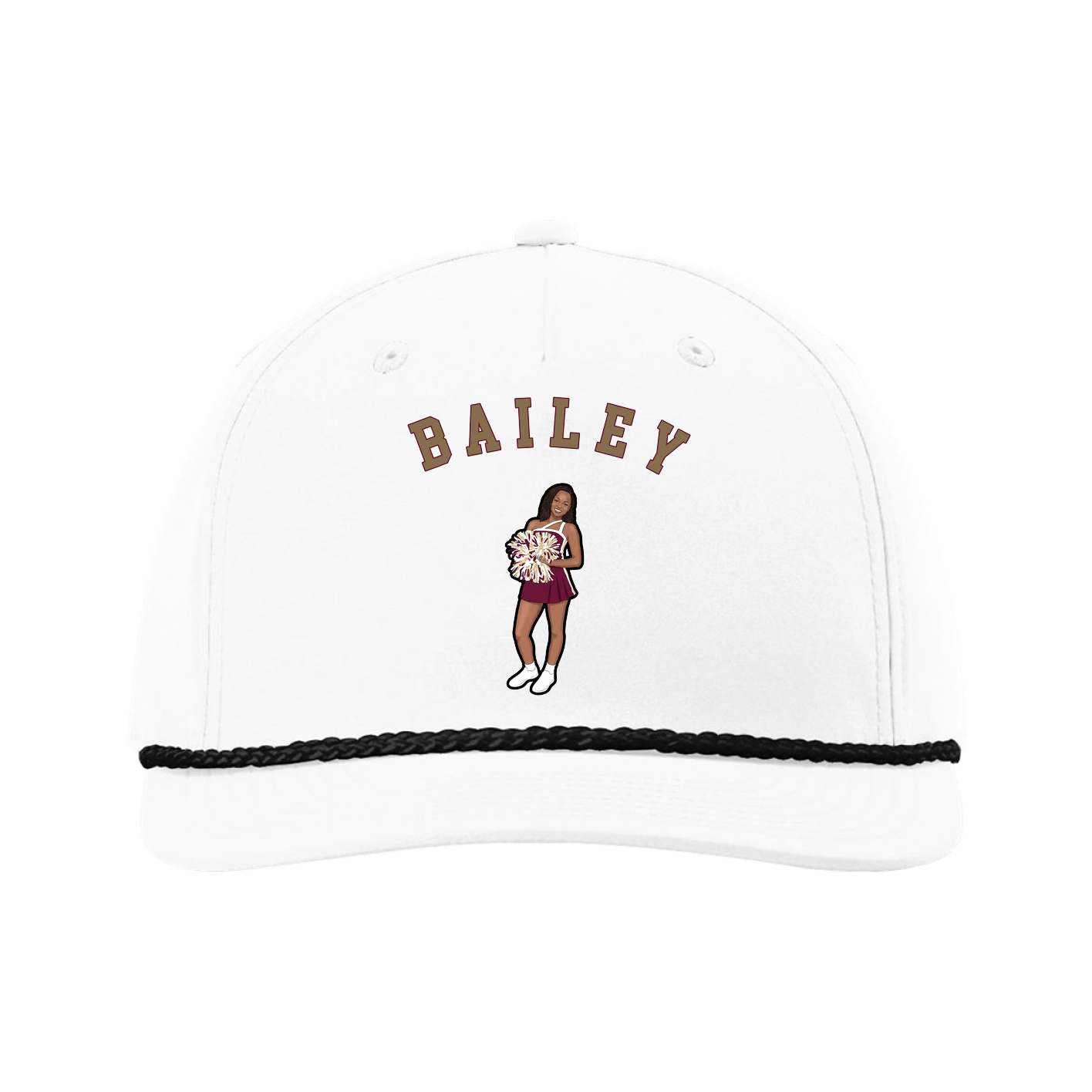 Five-Panel Classic Rope Cap — Shirsey Arch in White