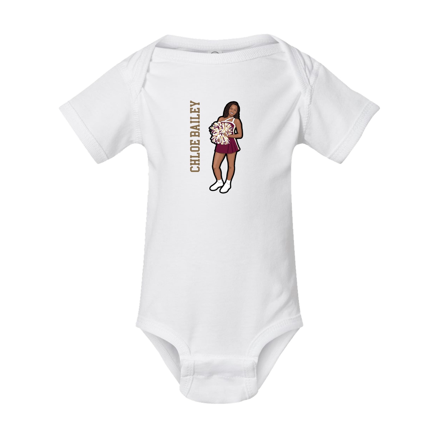 Baby Onesie — Name Vertical in White