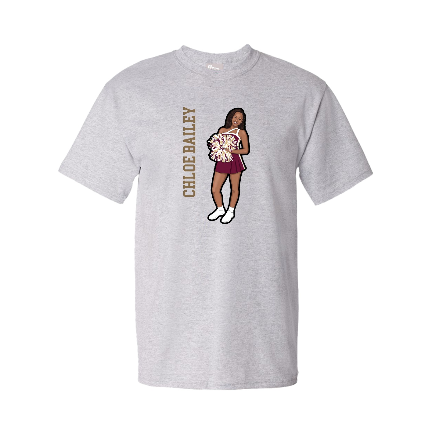 Tee — Name Vertical in Grey