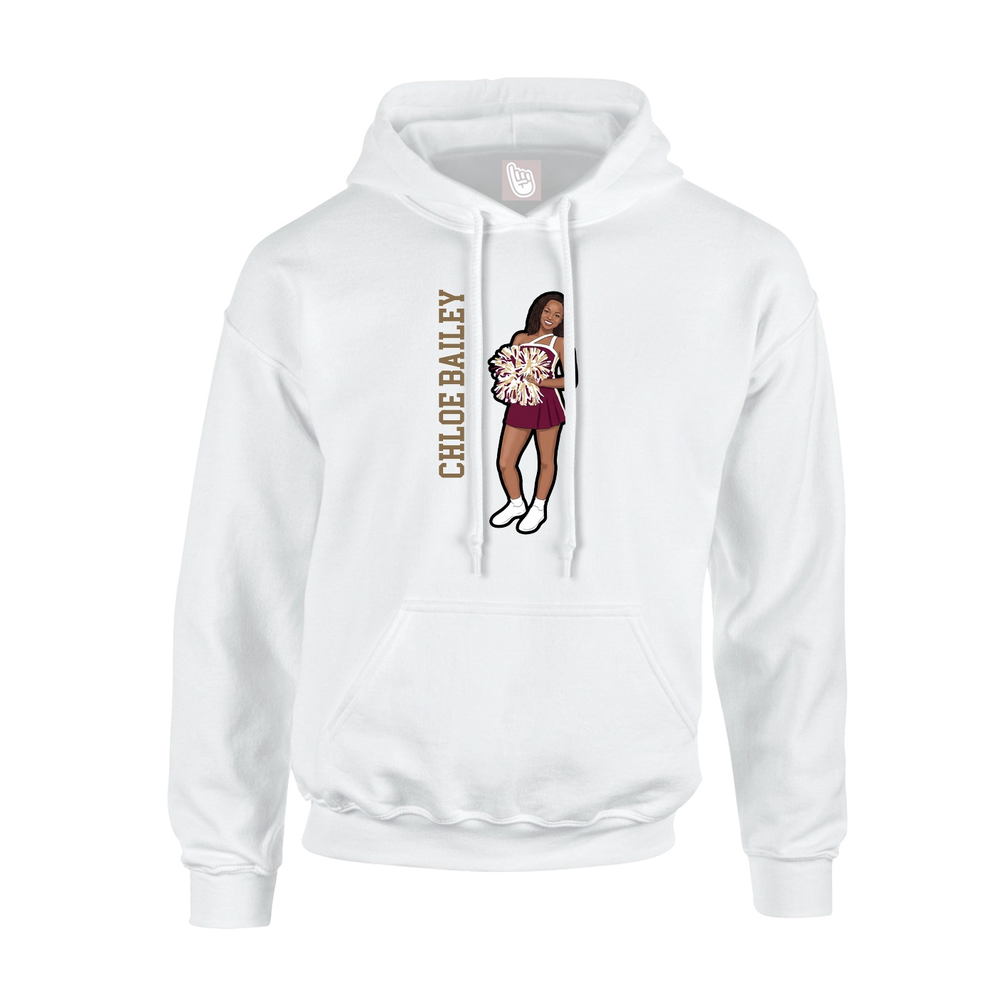 Hoodie — Name Vertical in White