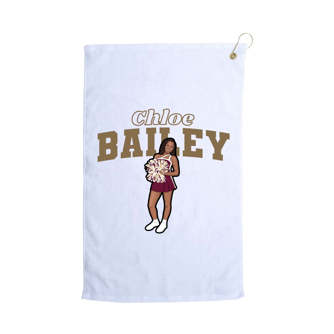 Golf Towel — Name Arch in White