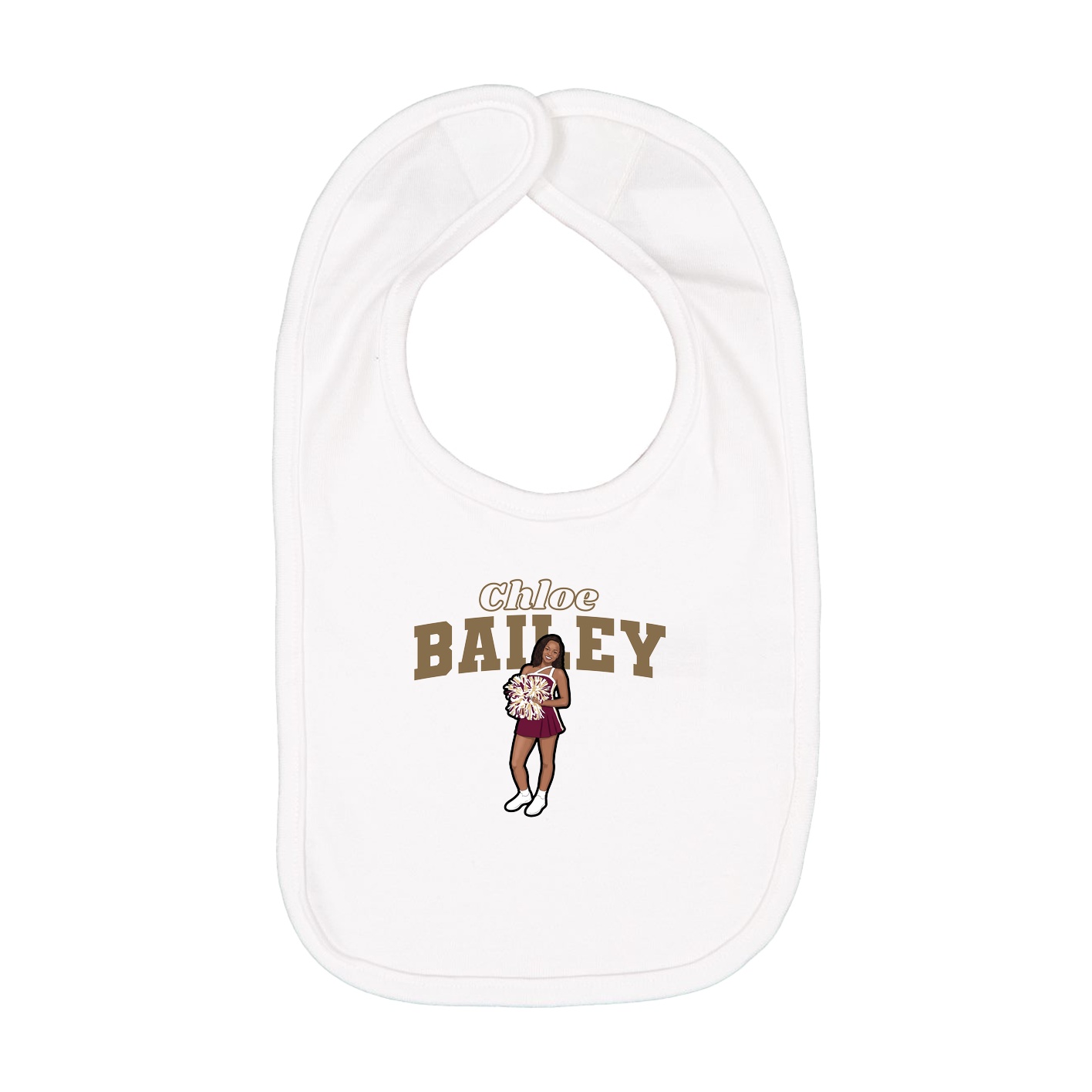 Infant Bib — Name Arch in White