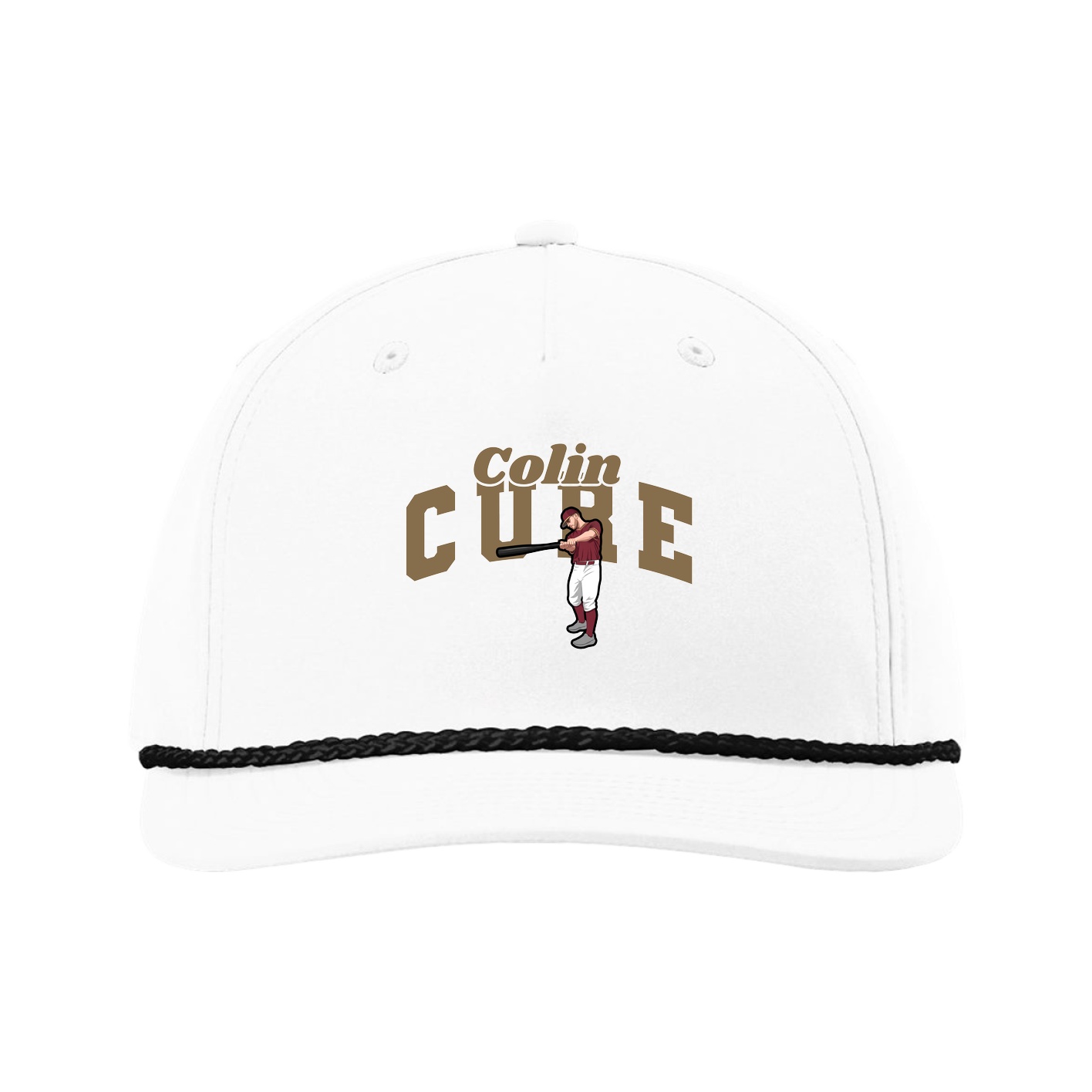 Five-Panel Classic Rope Cap — Signature Arch in White