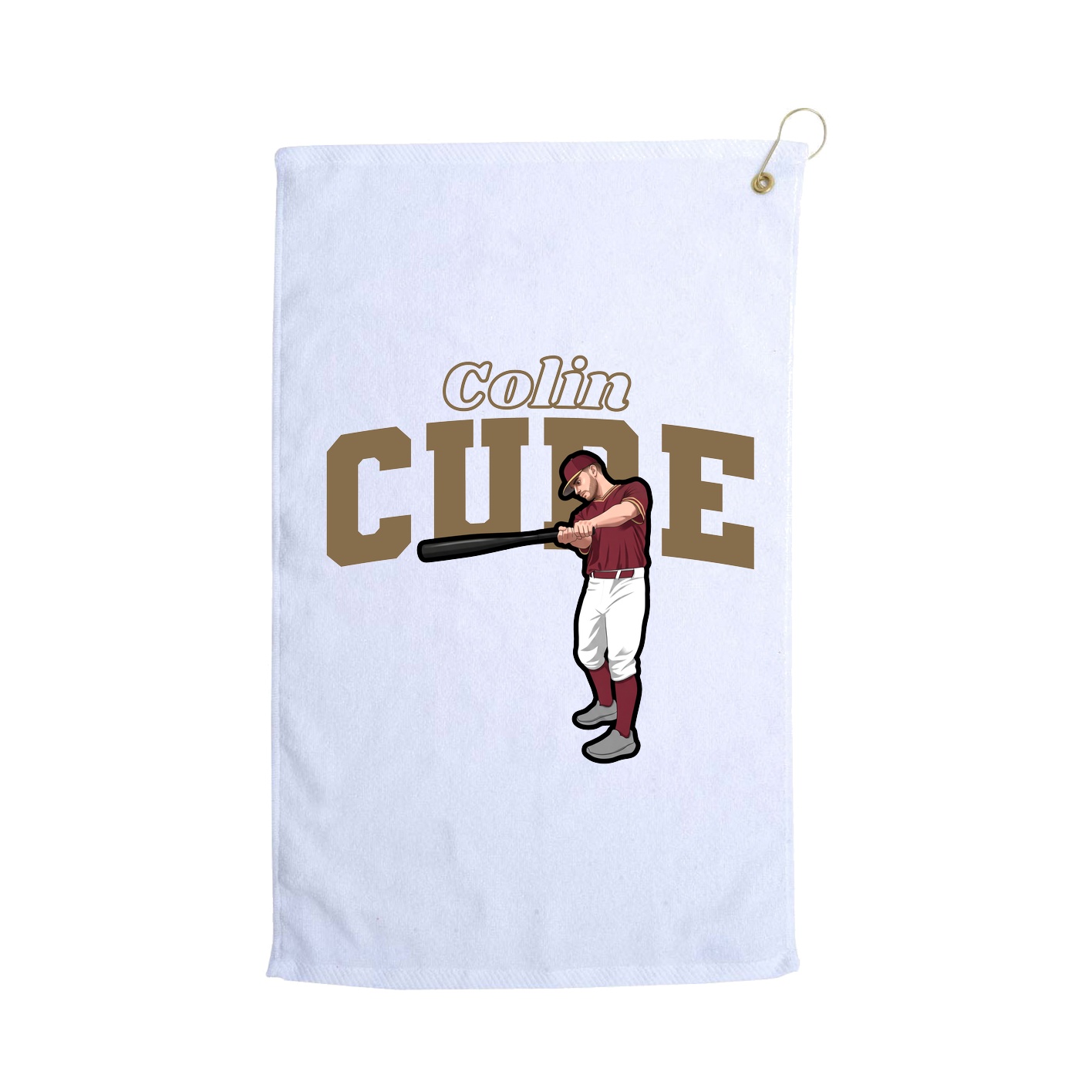 Golf Towel — Name Arch in White