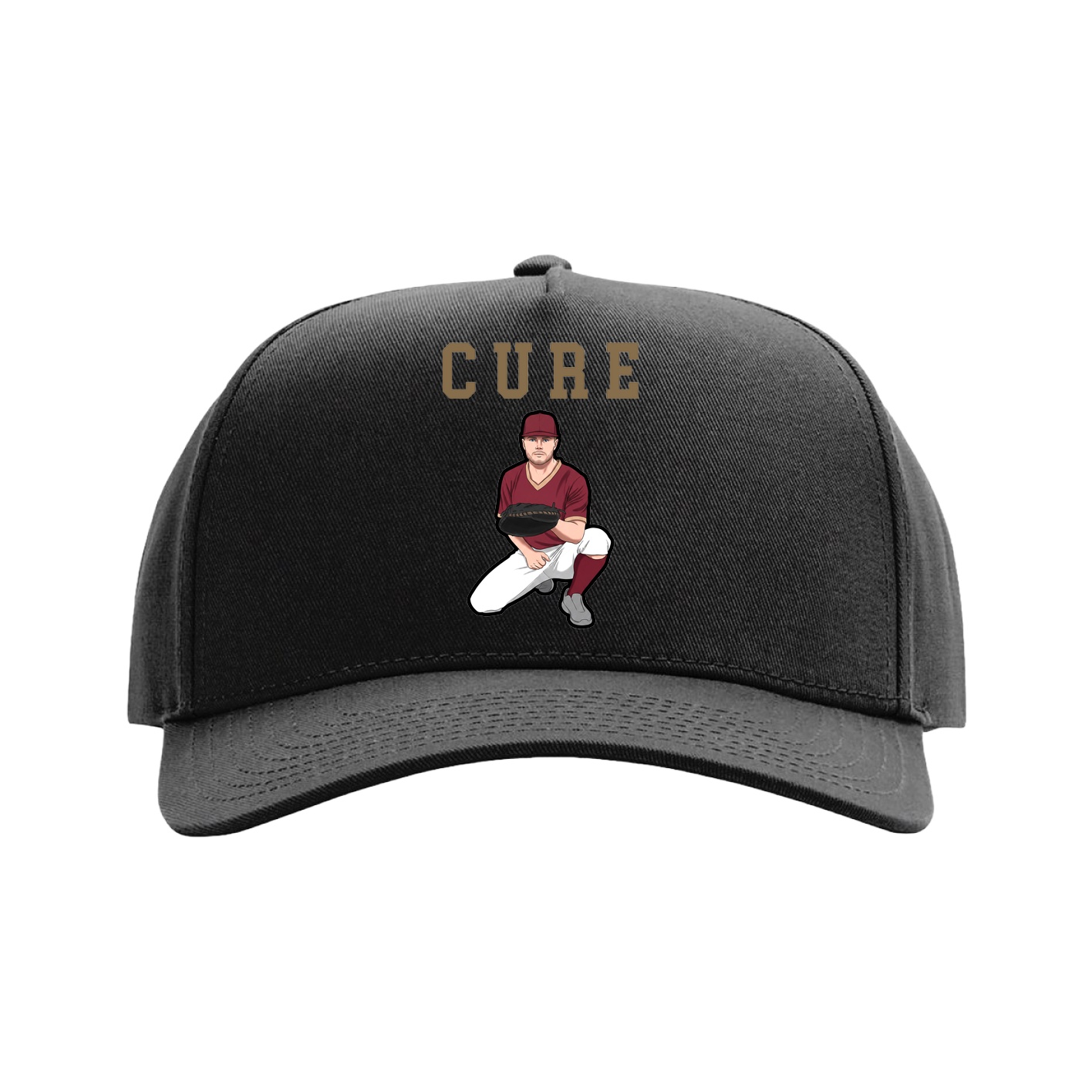Full Fabric Five-Panel Champ Cap — Shirsey in Black