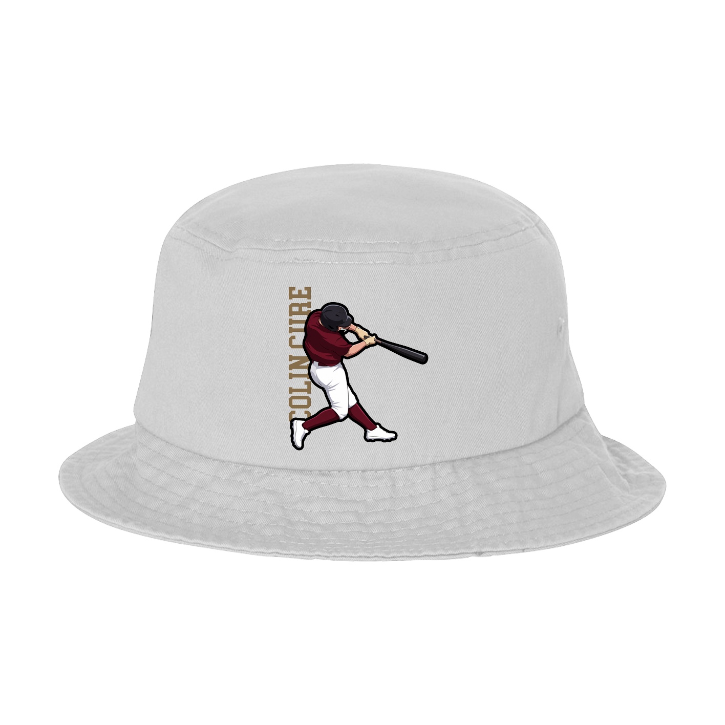Bucket Cap — Name Vertical in White