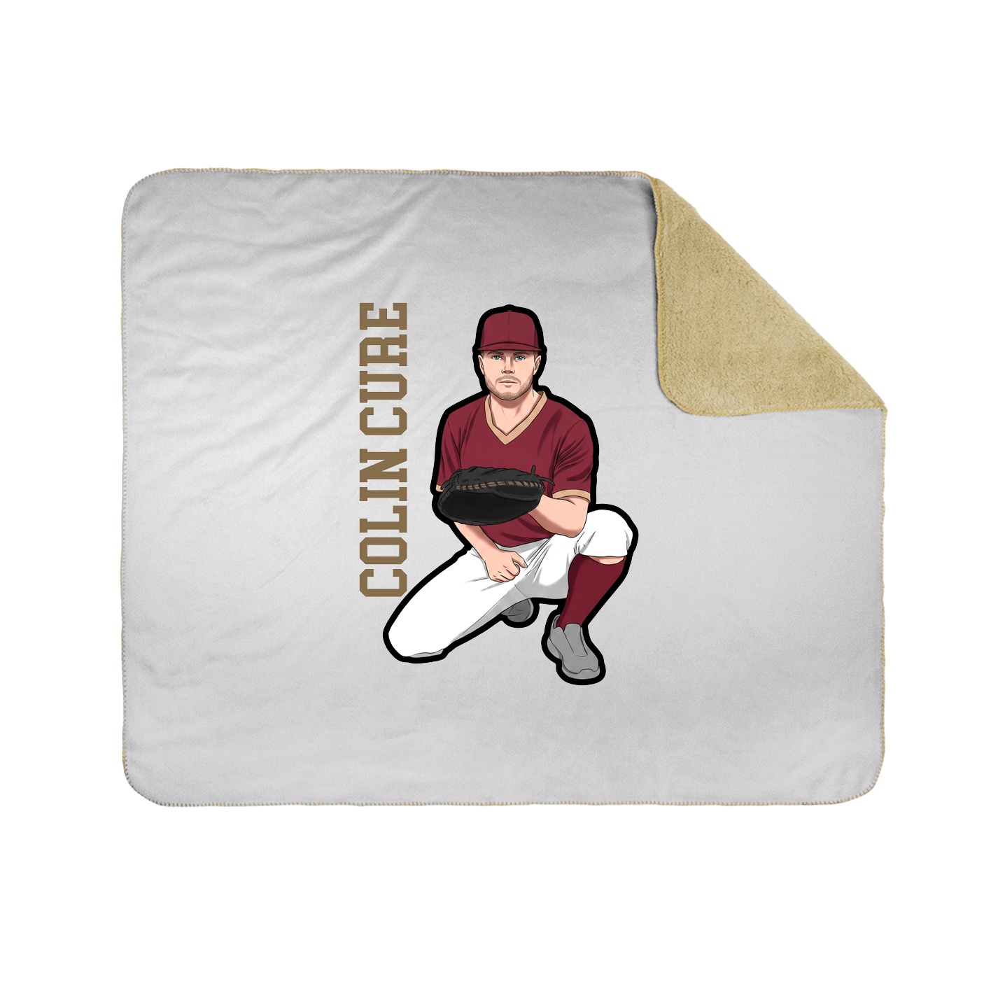 Throw Blanket — Name Vertical in White