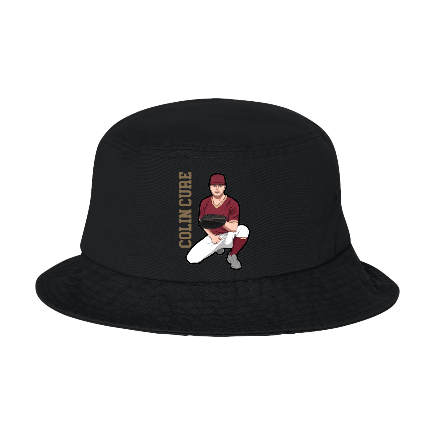 Bucket Cap — Name Vertical in Black