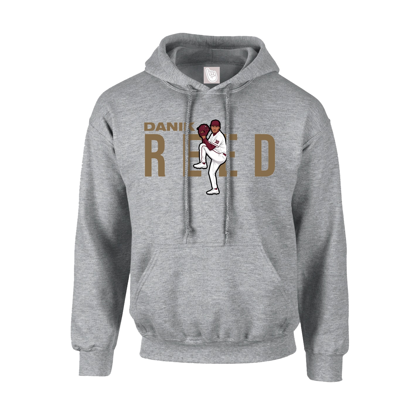 Youth Hoodie — Player Name in Grey