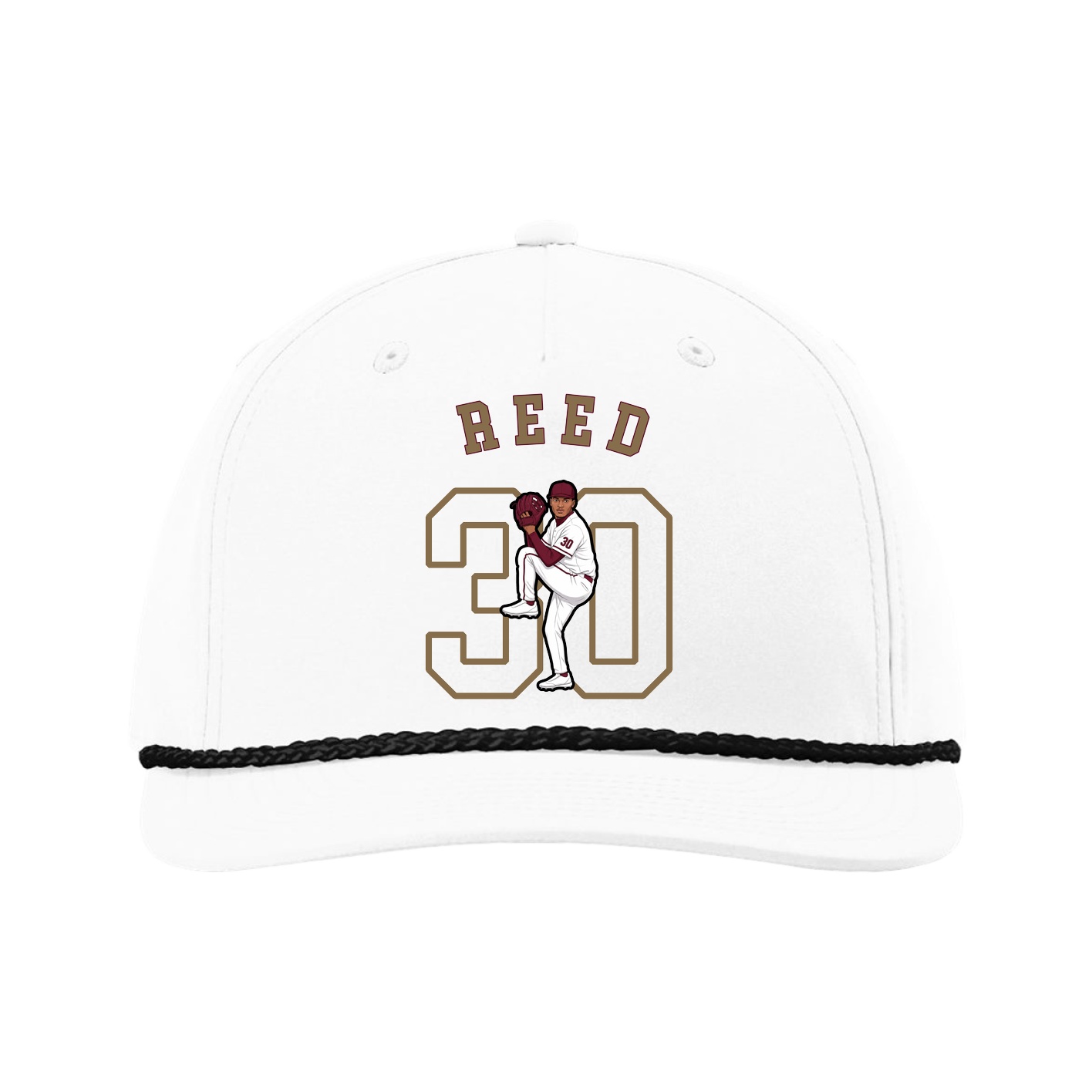 Five-Panel Classic Rope Cap — Shirsey Arch in White