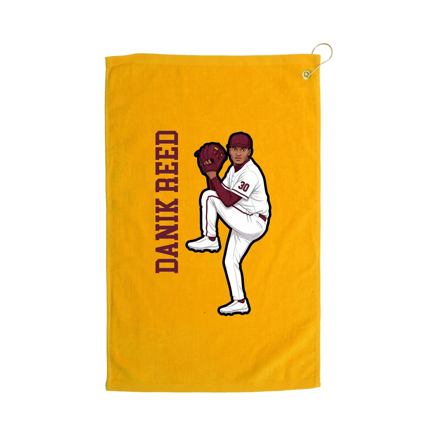 Golf Towel — Name Vertical in Gold