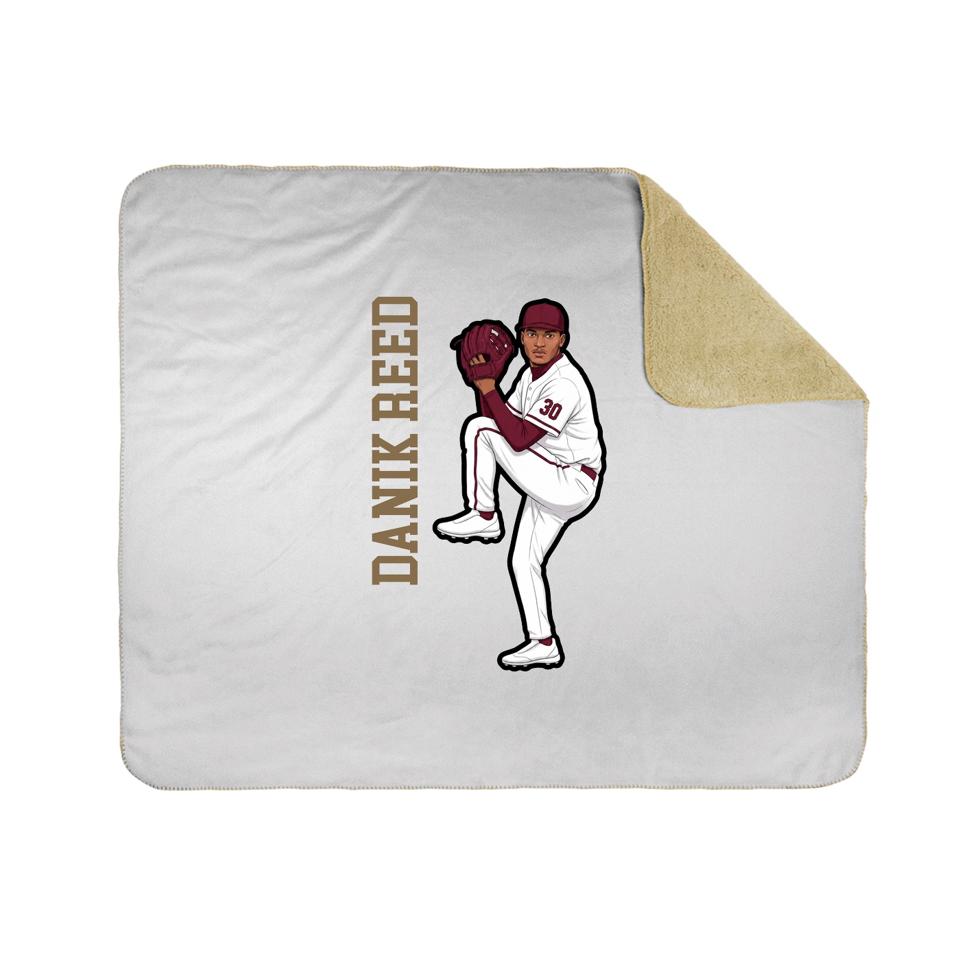Throw Blanket — Name Vertical in White