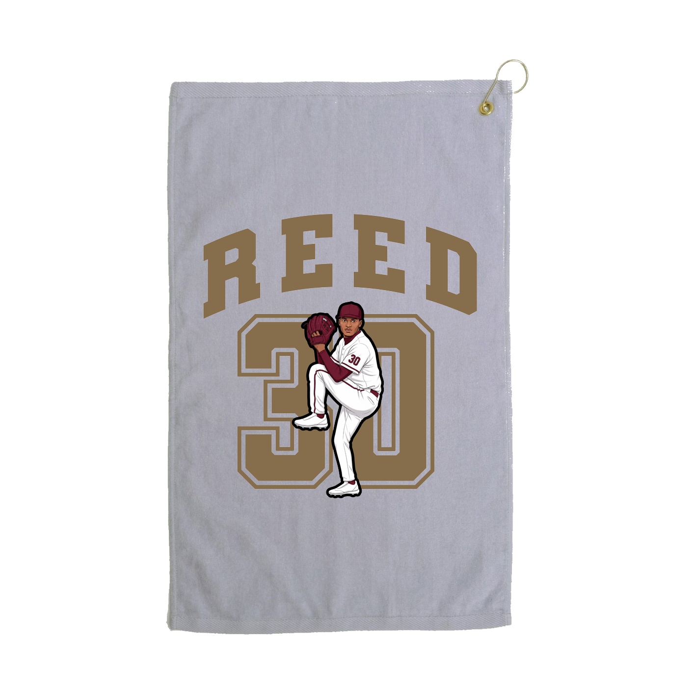 Golf Towel — Number in Grey