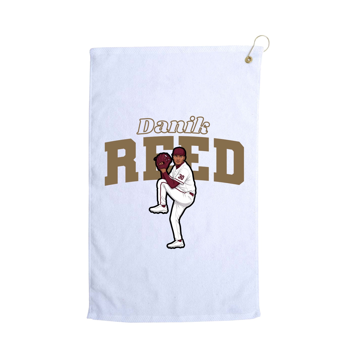 Golf Towel — Name Arch in White