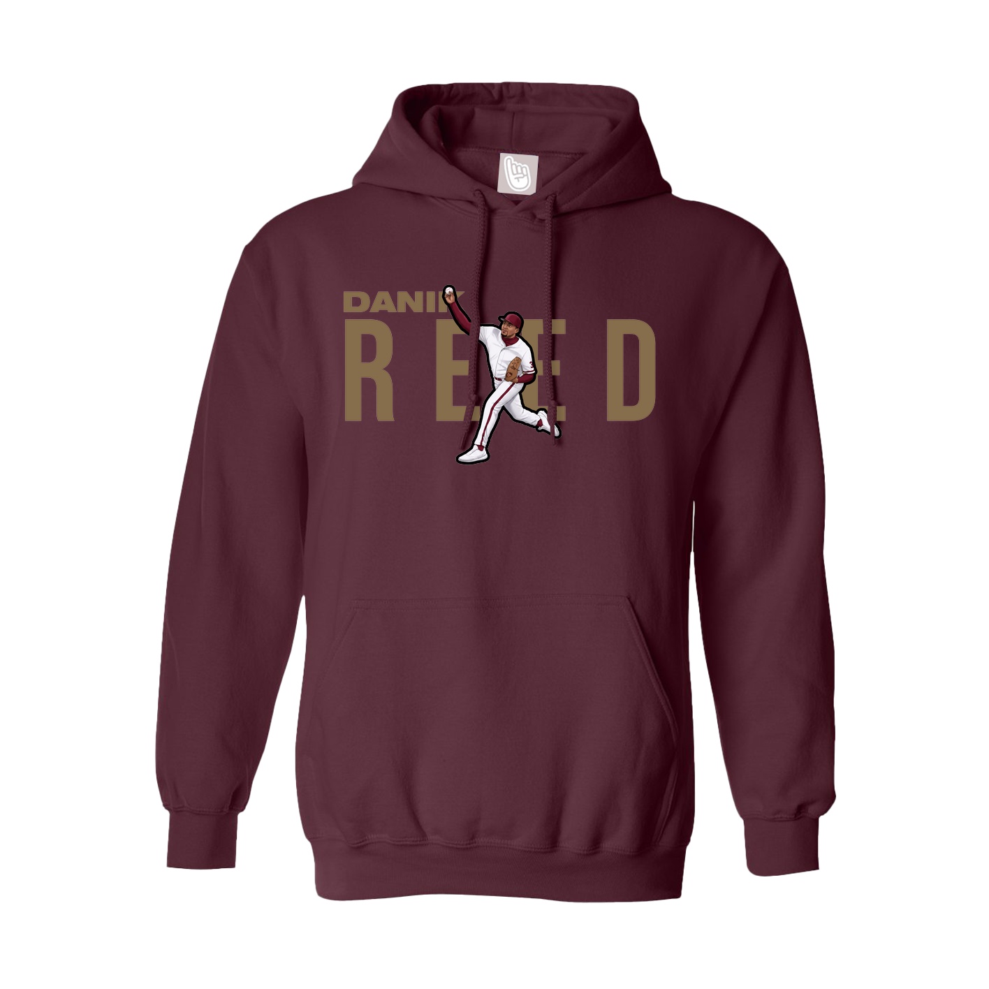 Youth Hoodie — Player Name in Maroon