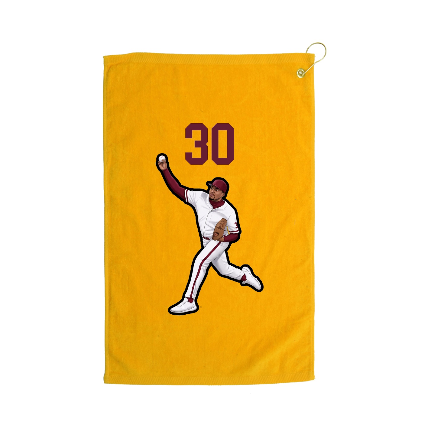 Golf Towel — Number Top in Gold