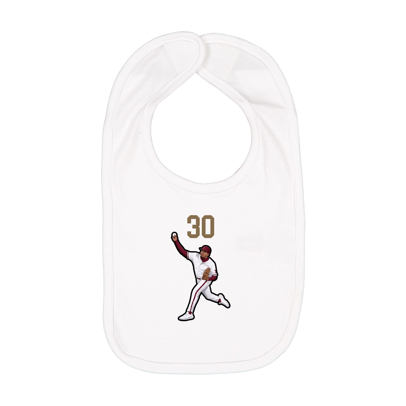 Infant Bib — Number Top in White
